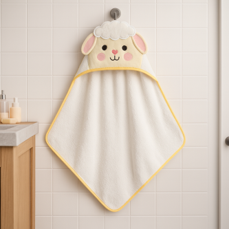 Βρεφικό μπουρνούζι μπάνιου Bathtowe sheep